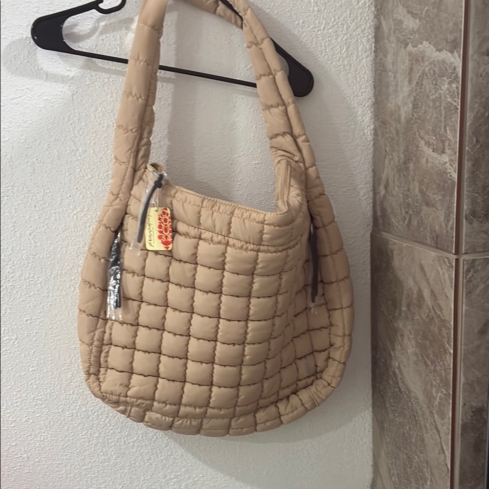 Quilted Tan Shoulder Bag